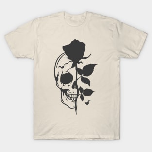 Half skull Half Rose T-Shirt